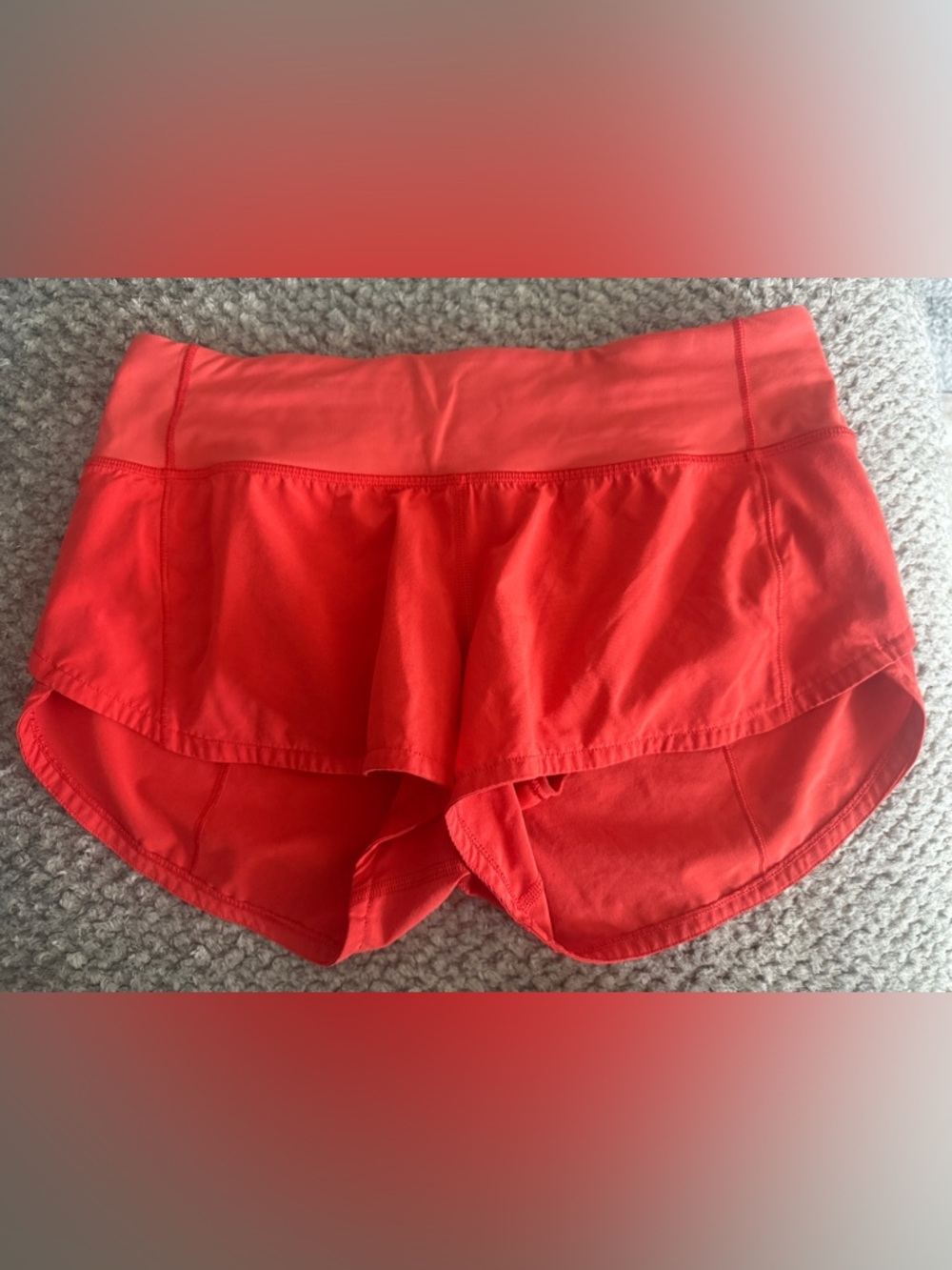 Lululemon Speed Up Shorts 2.5” Low Rise Size 4 Orange